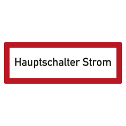 Feuerwehrzeichen Hauptschalter Strom DIN 4066