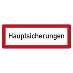 Feuerwehrzeichen Hauptsicherungen DIN 4066