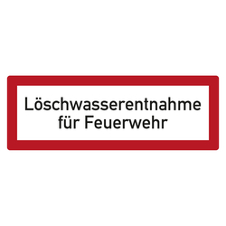 Feuerwehrzeichen Löschwasserentnahme für Feuerwehr DIN 4066