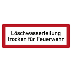 Feuerwehrzeichen Löschwasserleitung trocken für Feuerwehr DIN 4066