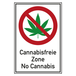 Verbot Zeichen Cannabisfreie Zone No Cannabis Kombischild