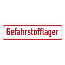 Hinweisschild "Gefahrstofflager" in verschiedenen Ausführungen