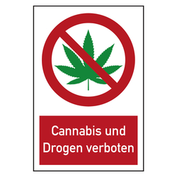 Verbotsschilder Cannabis und Drogen verboten Kombischild