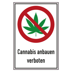 Verbot Zeichen Cannabis anbauen verboten Kombischild