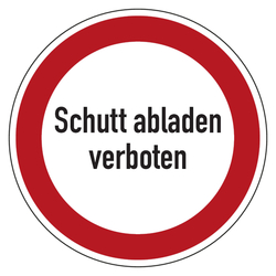 Verbotszeichen Schutt abladen verboten