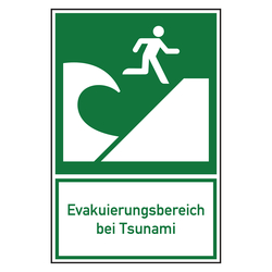 Rettungszeichen Tsunami-Zufluchtsbereich Kombischild