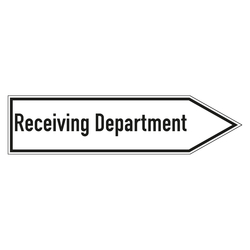 Wegweiser englisch "Receiving Department" in verschiedenen Ausführungen