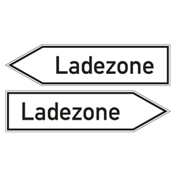 Wegweiser "Ladezone" in verschiedenen Ausführungen