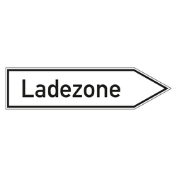 Wegweiser "Ladezone" in verschiedenen Ausführungen