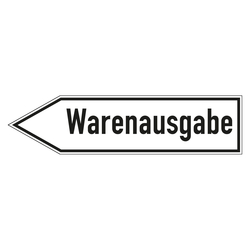 Wegweiser "Warenausgabe" in verschiedenen Ausführungen