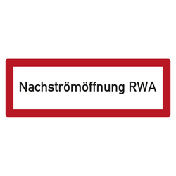 Feuerwehrzeichen Nachströmöffnung RWA DIN 4066