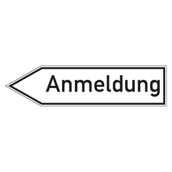 Wegweiser "Anmeldung" in verschiedenen Ausführungen