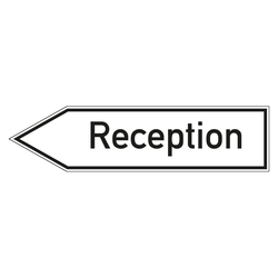 Wegweiser englisch "Reception" in verschiedenen Ausführungen