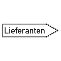 Wegweiser "Lieferanten" in verschiedenen Ausführungen