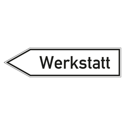 Wegweiser "Werkstatt" in verschiedenen Ausführungen