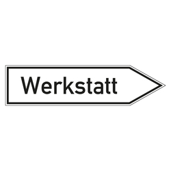 Wegweiser "Werkstatt" in verschiedenen Ausführungen