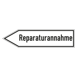 Wegweiser "Reparaturannahme" in verschiedenen Ausführungen