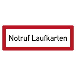 Feuerwehrzeichen Notruf Laufkarten DIN 4066