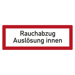 Feuerwehrzeichen Rauchabzug Auslösung innen DIN 4066