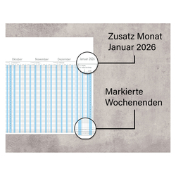 Urlaubsplaner 2025 gefalzt 4-fach-Lochung