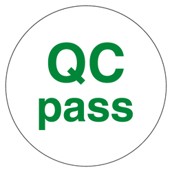 Qualitätskennzeichen QC pass Weiß Rund