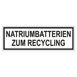 Verpackungskennzeichen NATRIUMBATTERIEN ZUM RECYCLING