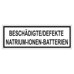 Verpackungskennzeichen BESCHÄDIGTE/DEFEKTE NATRIUM-IONEN-BATTERIEN