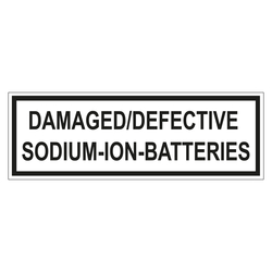 Verpackungskennzeichen DAMAGED/DEFECTIVE SODIUM-ION-BATTERIES