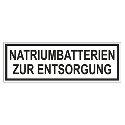 Verpackungskennzeichen NATRIUMBATTERIEN ZUR ENTSORGUNG