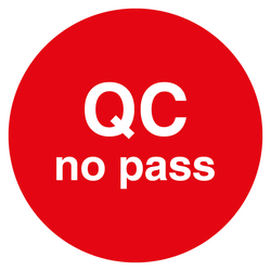 Qualitätskennzeichen QC no pass Rot Rund