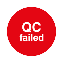 Qualitätskennzeichen QC failed Rot Rund