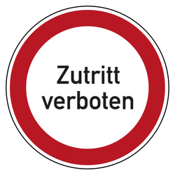 Verbotszeichen Zutritt verboten