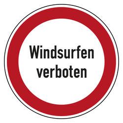 Verbotszeichen Windsurfen verboten