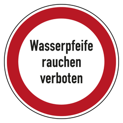 Verbotszeichen Wasserpfeife rauchen verboten