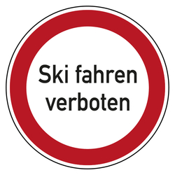 Verbotszeichen Ski fahren verboten