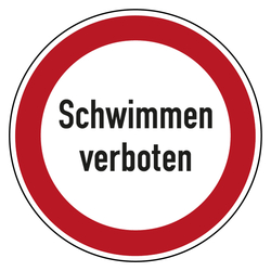 Verbotszeichen Schwimmen verboten