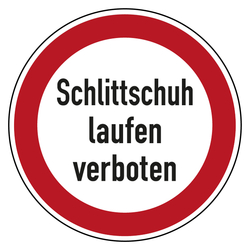 Verbotszeichen Schlittschuh laufen verboten