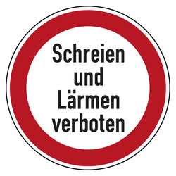 Verbotszeichen Schreien und Lärmen verboten