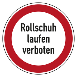 Verbotszeichen Rollschuh laufen verboten