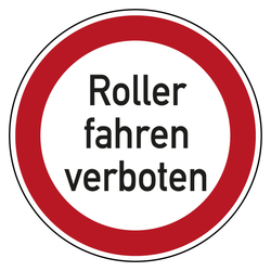 Verbotszeichen Roller fahren verboten