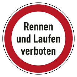 Verbotszeichen Rennen und Laufen verboten