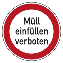 Verbotszeichen Müll einfüllen verboten