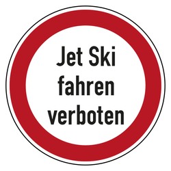 Verbotszeichen Jet Ski fahren verboten