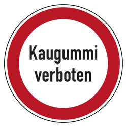 Verbotszeichen Kaugummi verboten