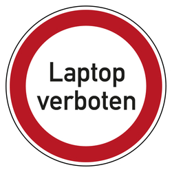 Verbotszeichen Laptop verboten