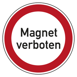 Verbotszeichen Magnet verboten