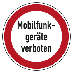 Verbotszeichen Mobilfunkgeräte verboten