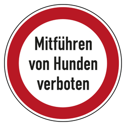 Verbotszeichen Mitführen von Hunden verboten