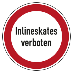 Verbotszeichen Inlineskates verboten