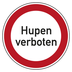 Verbotszeichen Hupen verboten